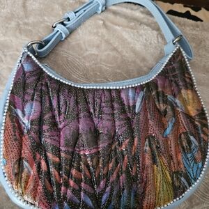 Colorful Women's Bag with Blue Accents